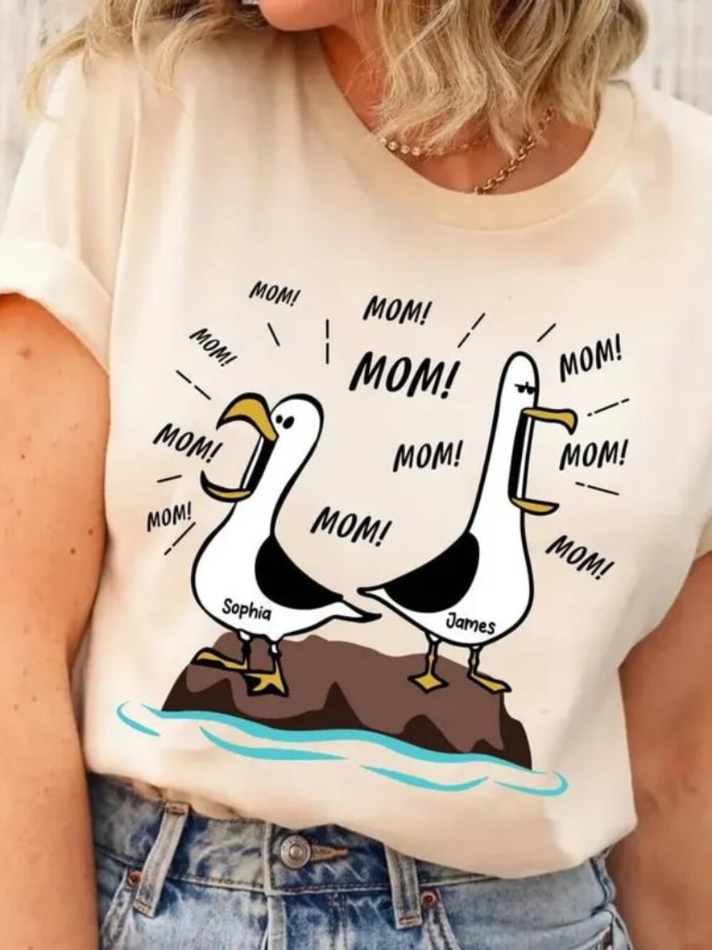 Funny Seagull Shirt, Personalized Mothers Day Gift For Mom